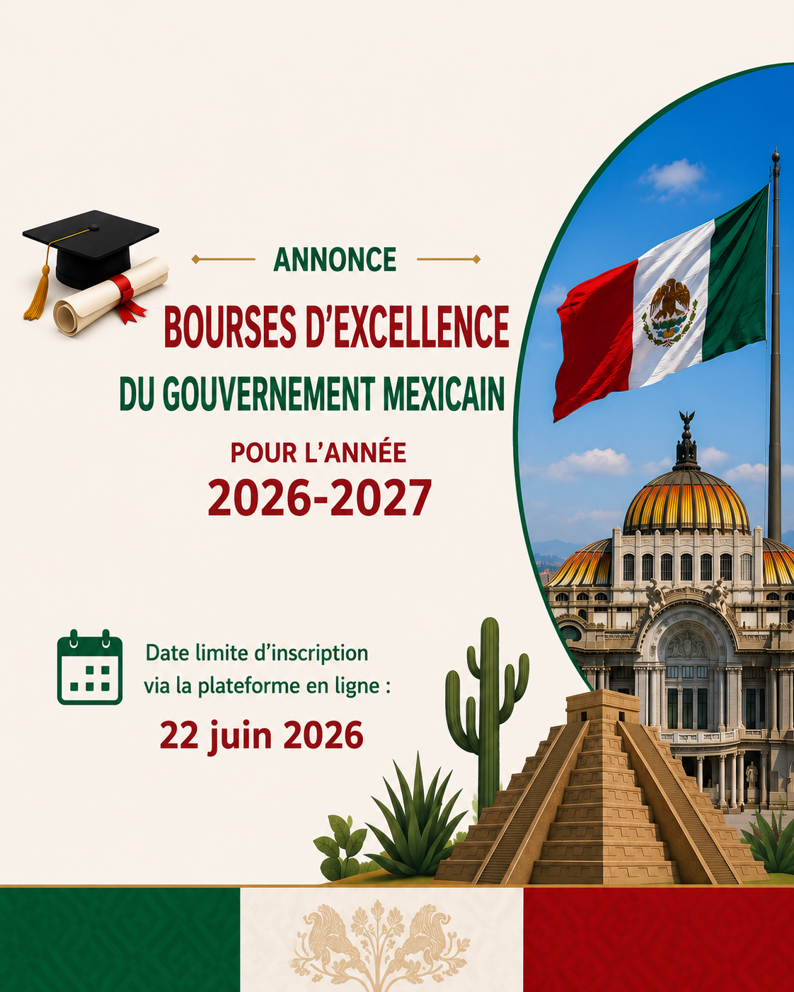 Bourses d’Excellence du Gouvernement Mexicain 2026-2027